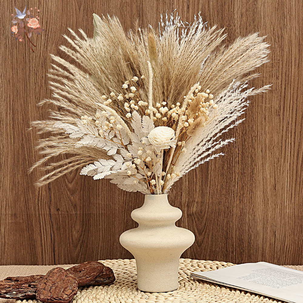 Dried Pampas Bundle - 40 ชิ้นแห้ง Pampas Reeds ใบปาล์ม Bundle