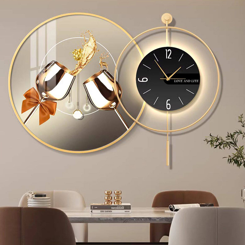 Interior Design Vintage Modern - นาฬิกาติดผนัง LED ลายศิลปะ หรูหรา สไตล์วินเทจ ตกแต่งภายในห้องนอน