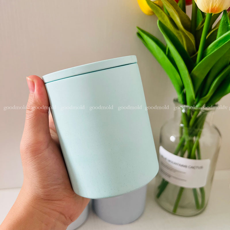 Terrazzo Pot Cement - แม่พิมพ์ซิลิโคนสำหรับทำกระถางคอนกรีตทรงกลมขนาด 10 ซม. แม่พิมพ์ปูนปลาสเตอร์ แม่พิมพ์กระถางดอกไม้เทอร์ราซโซ แม่พิมพ์ภาชนะใส่เทียน