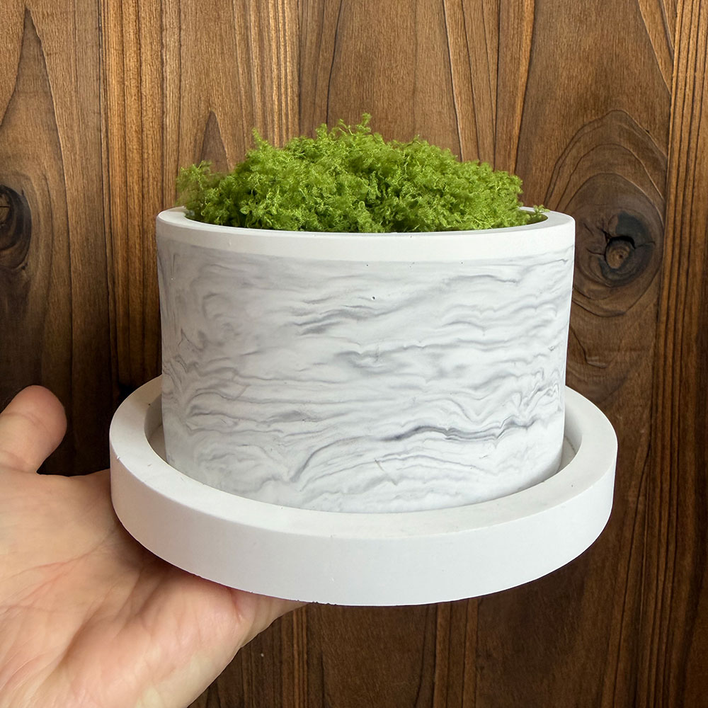 Terrazzo Pot Cement - แม่พิมพ์กระถางคอนกรีตขนาดใหญ่ ชุดแม่พิมพ์ซิลิโคน DIY สำหรับทำกระถางปูนเทอร์ราซโซ ดีไซน์มินิมอล แม่พิมพ์กระถางต้นไม้สำหรับตกแต่งบ้าน