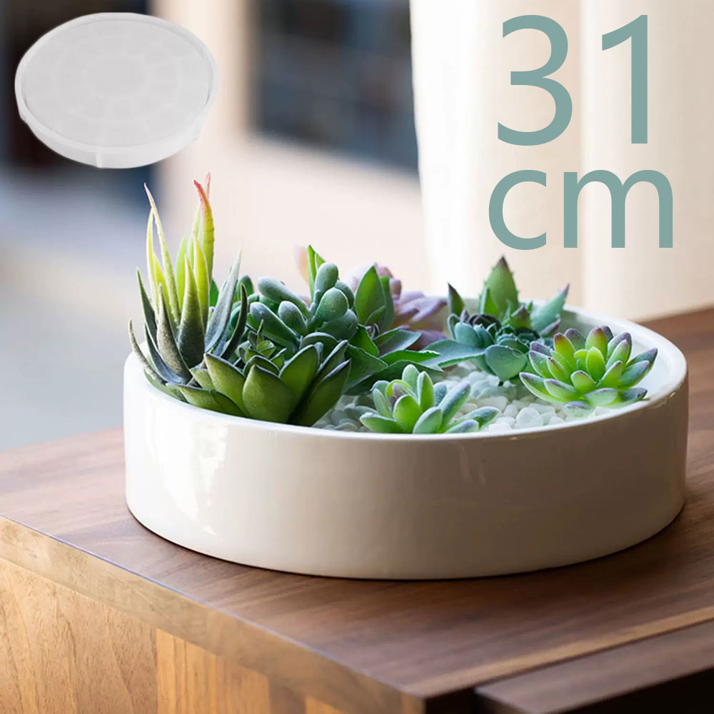 Terrazzo Pot Cement - แม่พิมพ์ซิลิโคนสำหรับกระถางดอกไม้ทรงกลมขนาด 31 ซม. ทำจากปูนซีเมนต์ สำหรับงาน DIY