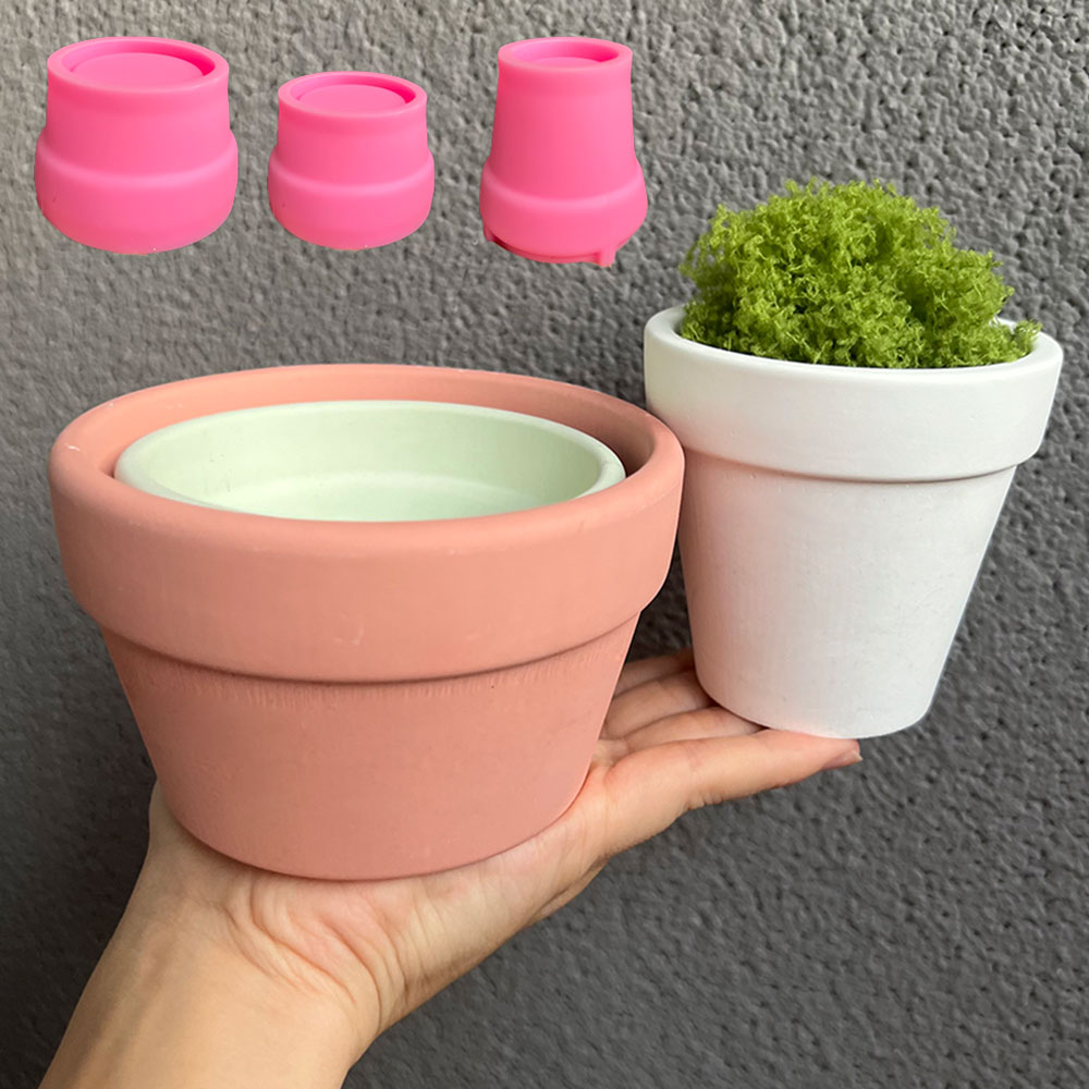 Terrazzo Pot Cement - แม่พิมพ์ซิลิโคนสำหรับทำเทียนกระถางต้นไม้คอนกรีตขนาดใหญ่ทำจากซีเมนต์ทรงกลมสำหรับปลูกพืชทำจากหินขัดที่ปลูกต้นไม้แม่พิมพ์หล่อ