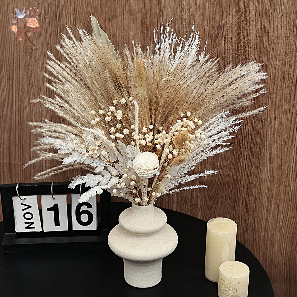 40 ชิ้นแห้ง Pampas Reeds ใบปาล - Dried Pampas Bundle บทวิจารณ์และราคา