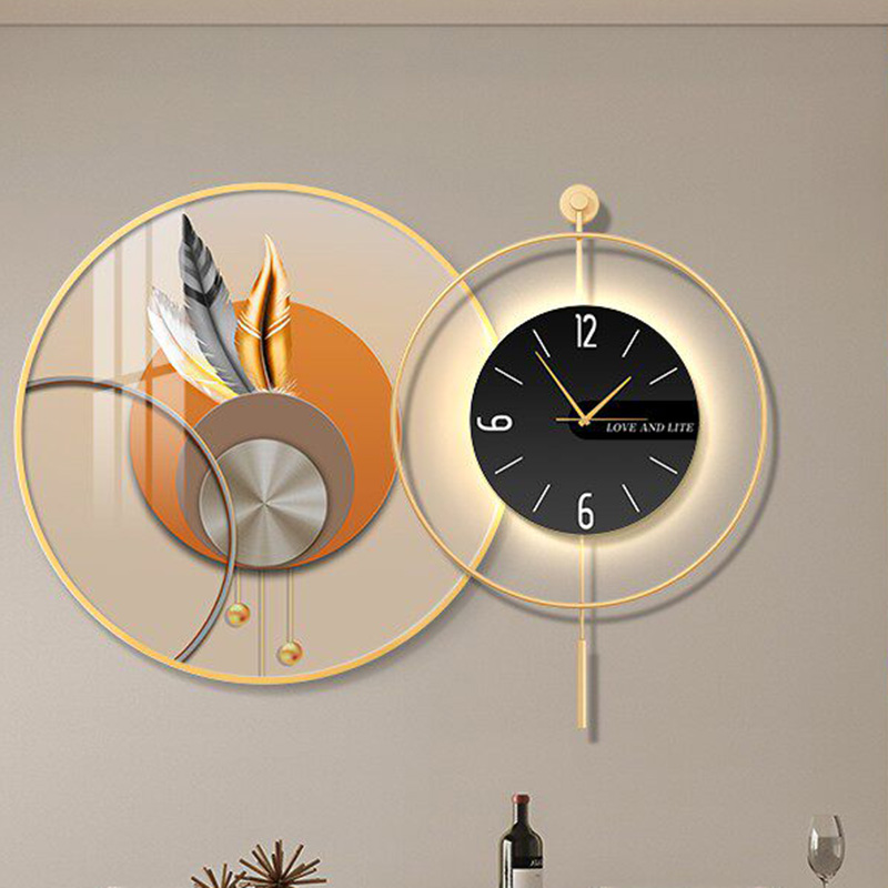 นาฬิกาติดผนัง LED ลายศิลปะ หรู - Interior Design Vintage Modern บทวิจารณ์และราคา