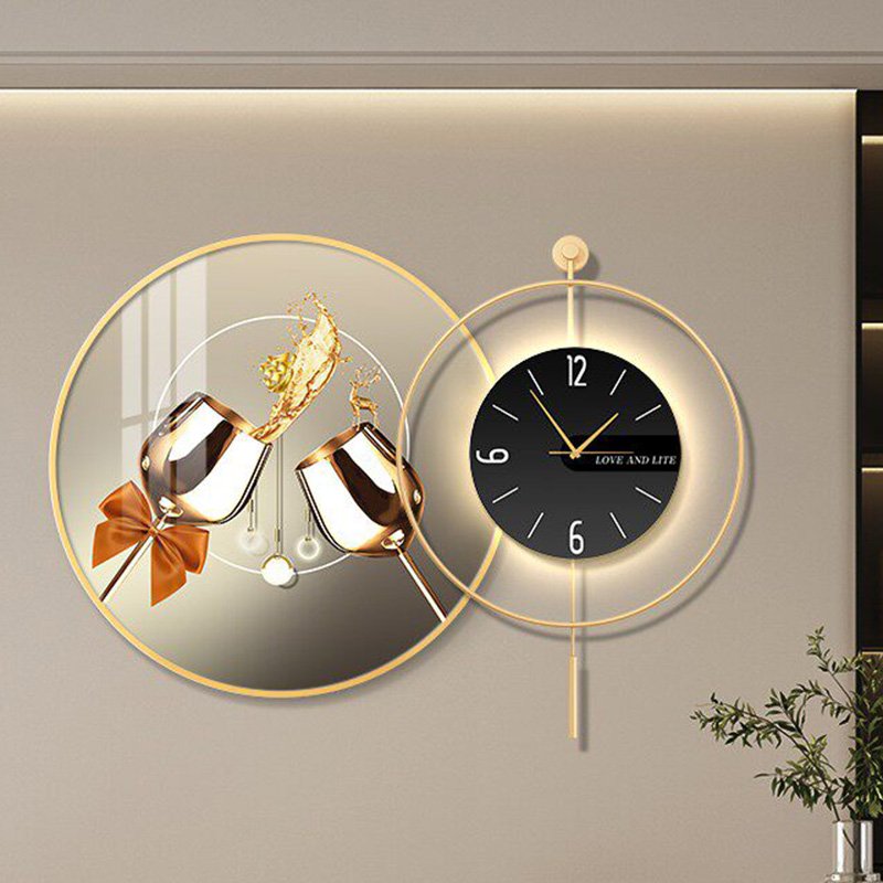 นาฬิกาติดผนัง LED ลายศิลปะ หรู - Interior Design Vintage Modern บทวิจารณ์และราคา