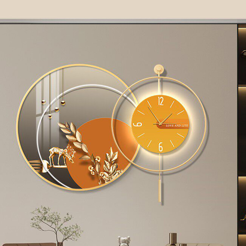 นาฬิกาติดผนัง LED ลายศิลปะ หรู - Interior Design Vintage Modern บทวิจารณ์และราคา
