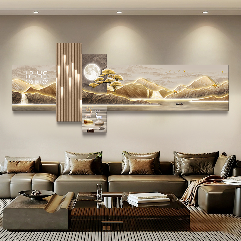ห้องนั่งเล่นห้องนอนนาฬิกาดิจิต - Interior Design Vintage Modern บทวิจารณ์และราคา