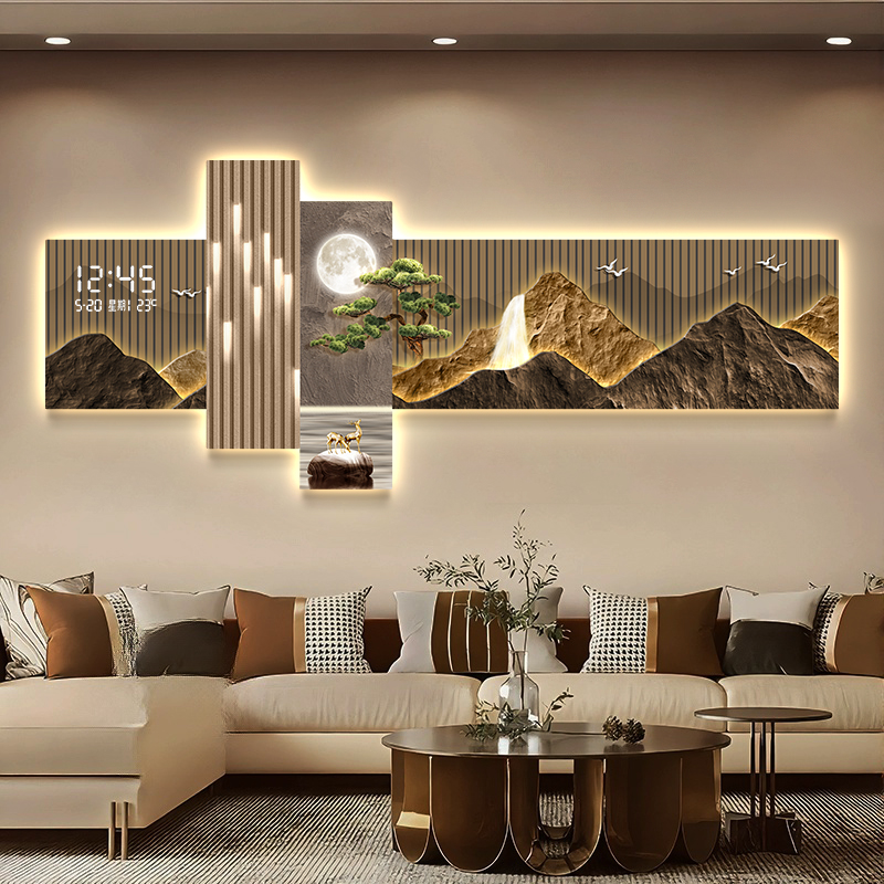 ห้องนั่งเล่นห้องนอนนาฬิกาดิจิต - Interior Design Vintage Modern บทวิจารณ์และราคา