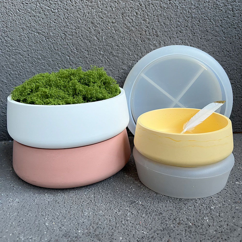 ชามคอนกรีตแม่พิมพ์ซิลิโคน DIY  - Terrazzo Pot Cement บทวิจารณ์และราคา