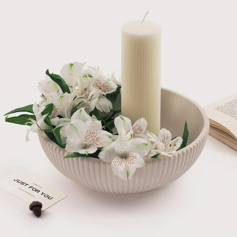 แม่พิมพ์คอนกรีตทรงชามลายทางขนา - Terrazzo Pot Cement บทวิจารณ์และราคา